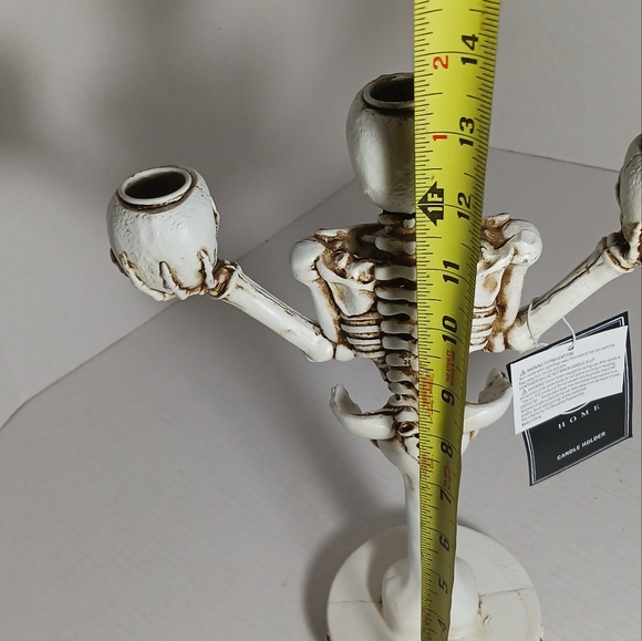 Martha Stewart Halloween Skull Gothic Candelabra 3 Arm Taper Candle Holder - Picture 14 of 15